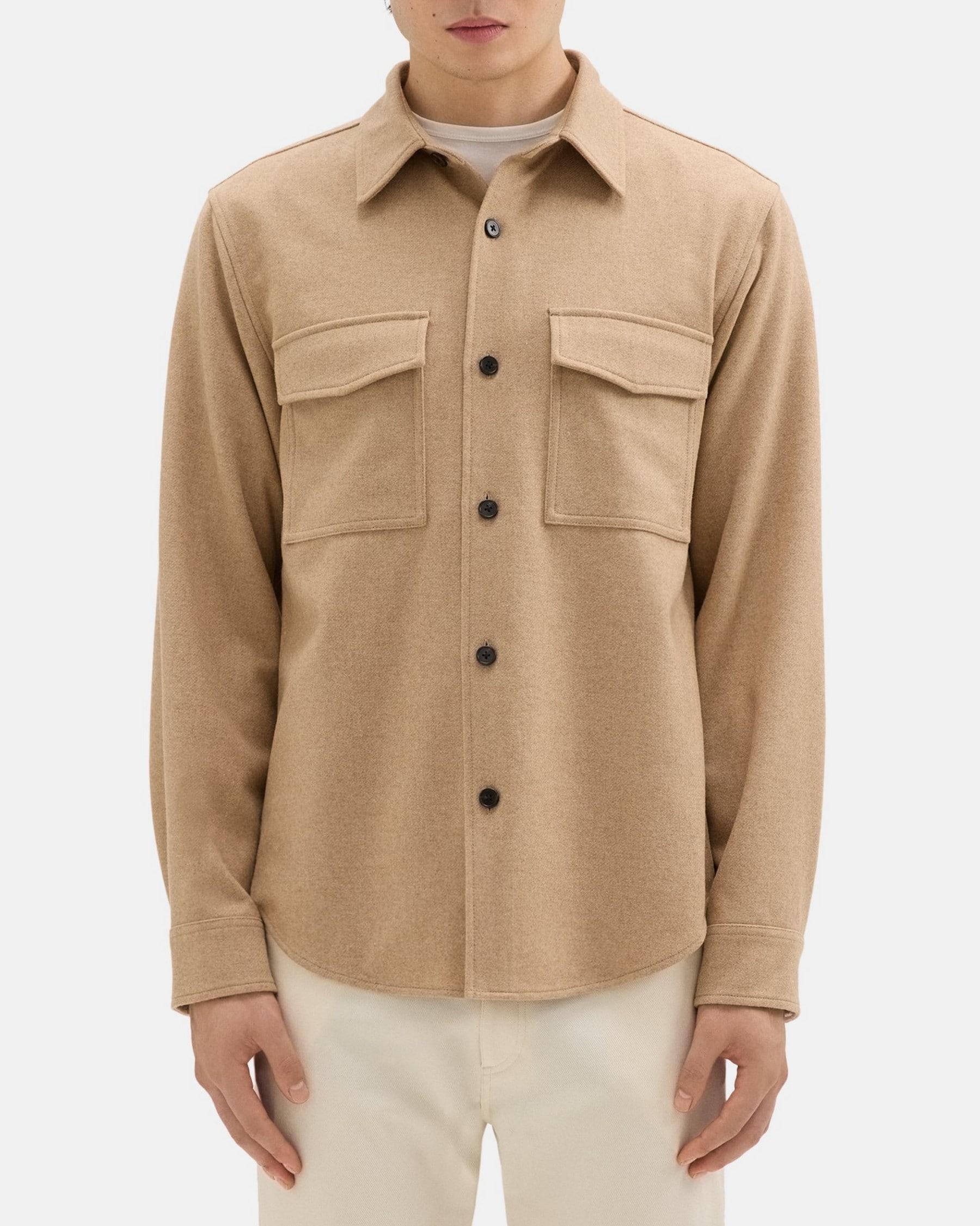 Shirt Jacket in Recycled Wool-Blend Flannel Product Image
