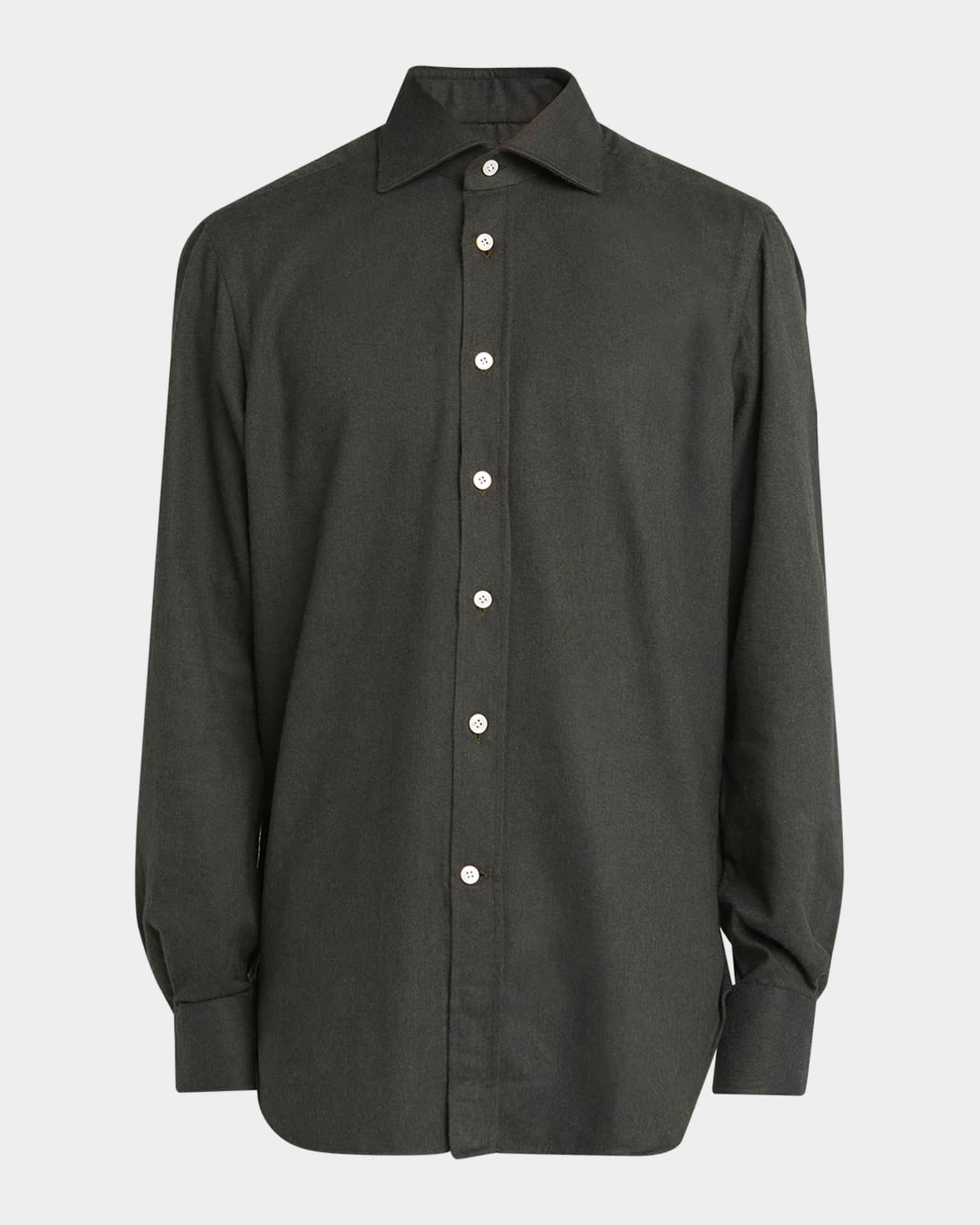 Men's Cotton Flannel Casual Button-Down Shirt Product Image