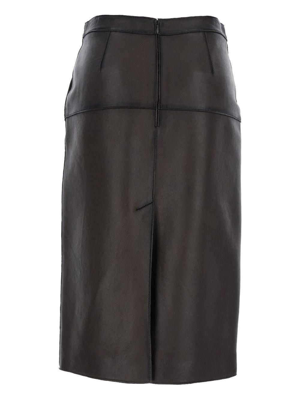 leather panelled midi skirt Product Image