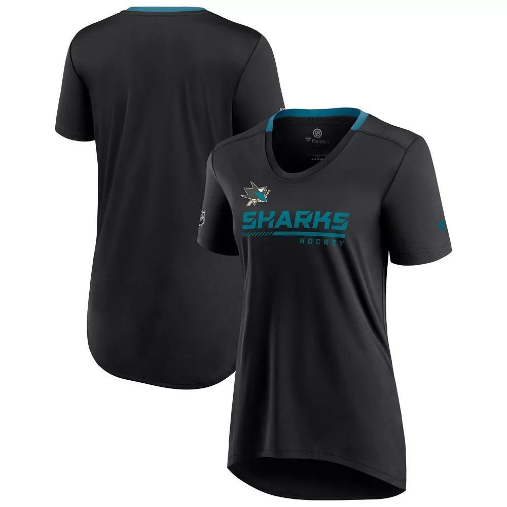Women's Fanatics Branded Black San Jose Sharks Authentic Pro Locker Room T-Shirt, Size: Small, Sks Black Product Image