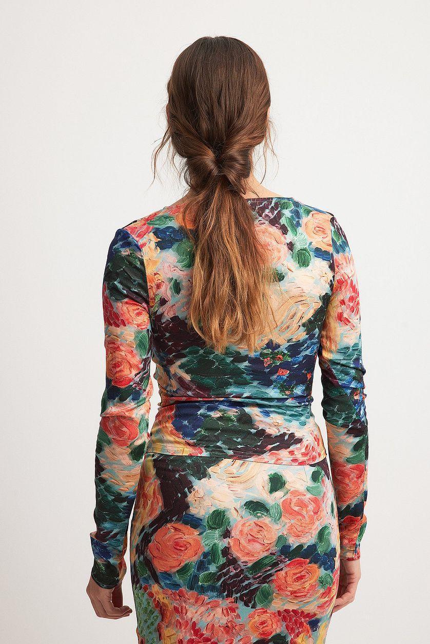 Water Lily Print Viscose Top Product Image