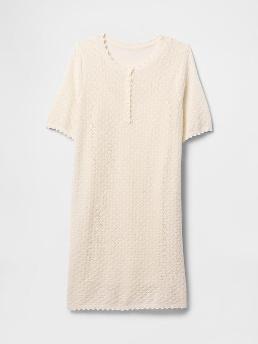 Linen-Blend Pointelle Dress Product Image
