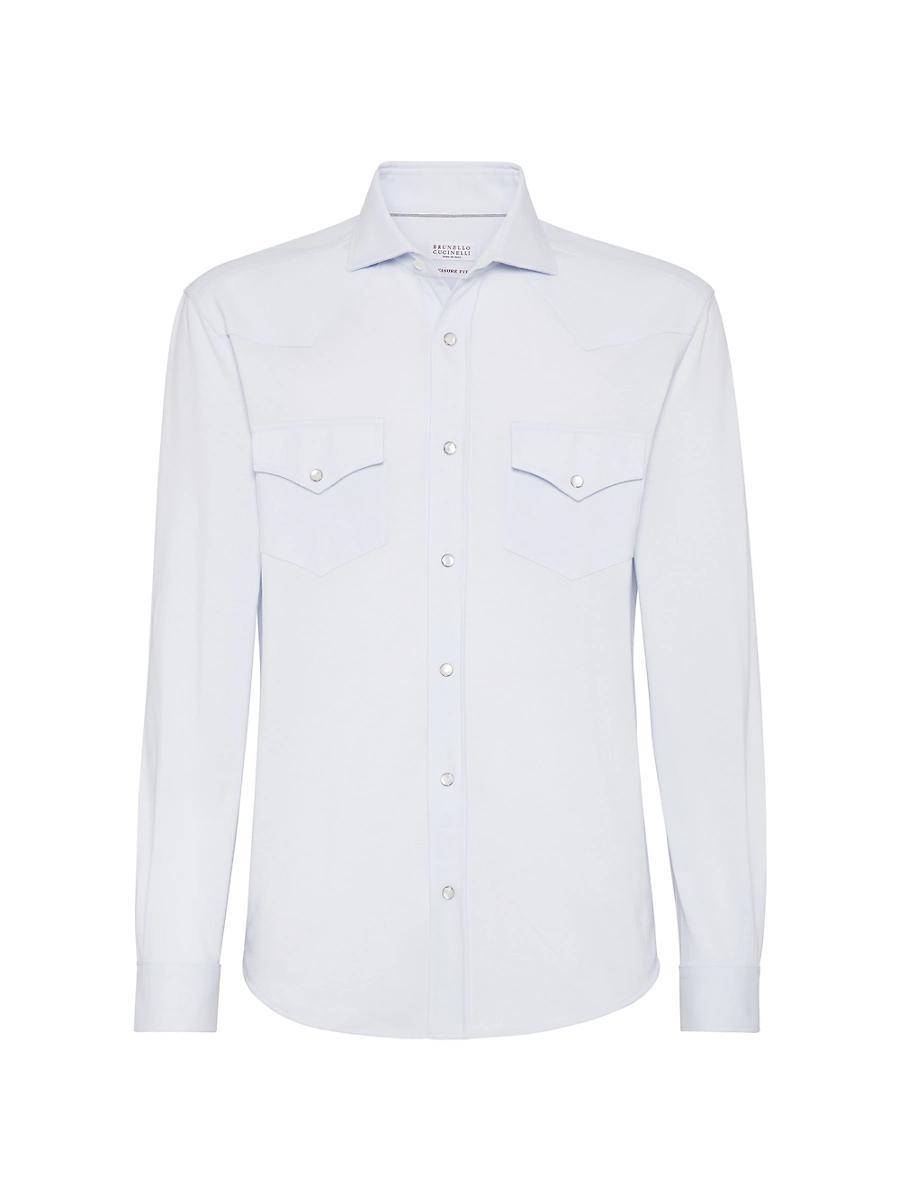 Mens Cotton Piqu Western Shirt Product Image