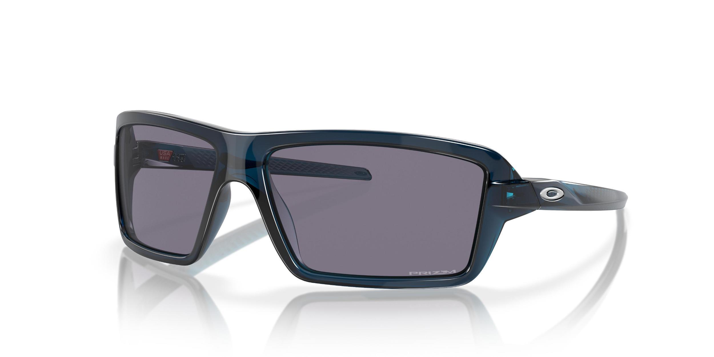 Oakley Mens OO9129 Cables 63mm Transparent Rectangle Sunglasses - Transparent Poseidon/Prizm Grey Product Image