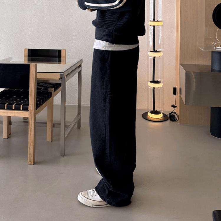 RT No. 11532 BLACK CARPENTER STRAIGHT JEANS Product Image