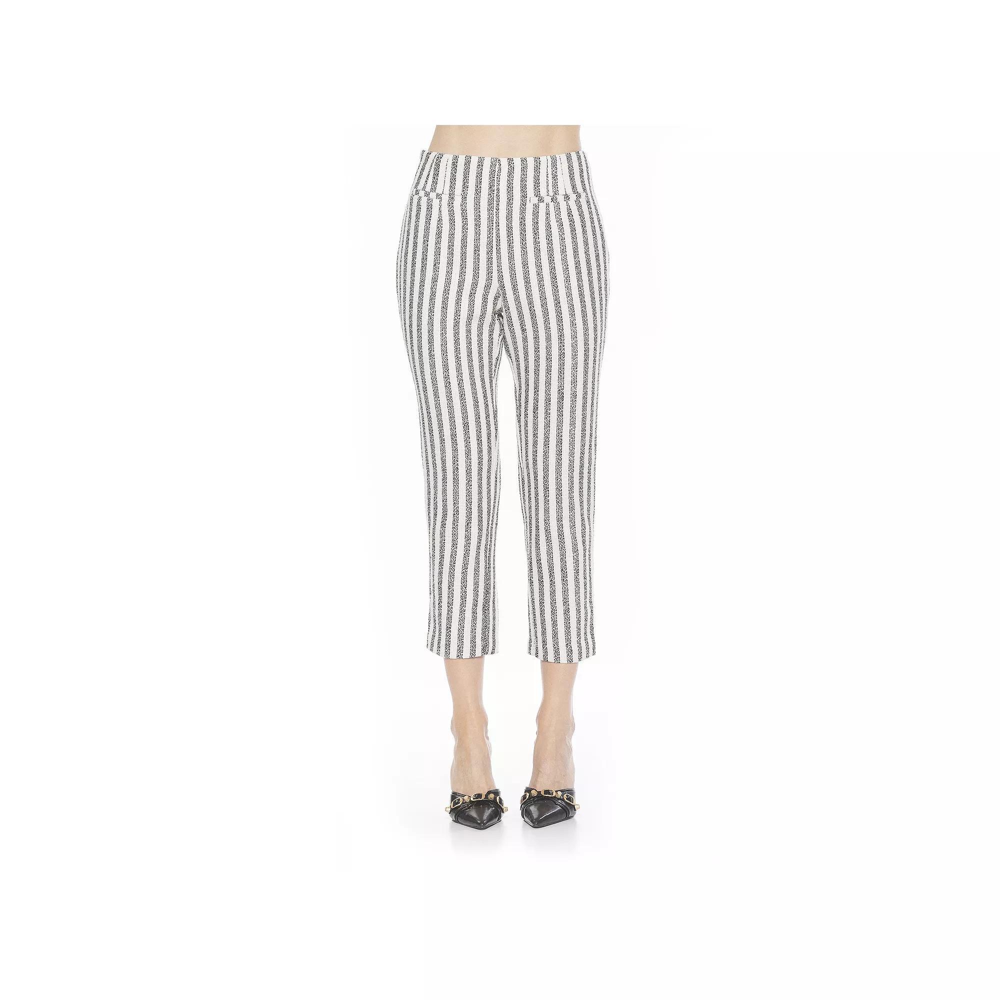 Women's ALEXIA ADMOR Clio Tapered Pants, Size: 12, Blue Stripe Product Image