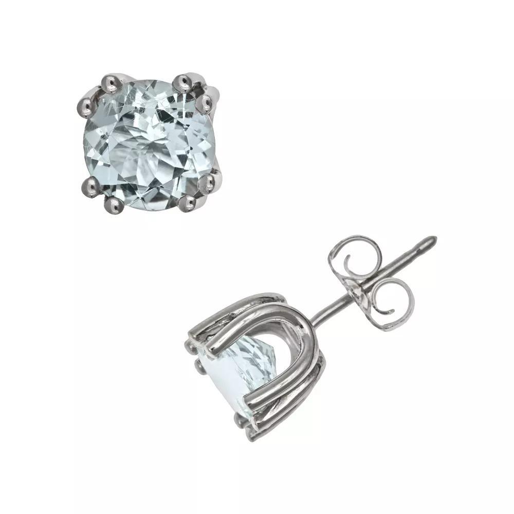 Celebration Gems Sterling Silver Aquamarine Stud Earrings, Women's, Blue Product Image