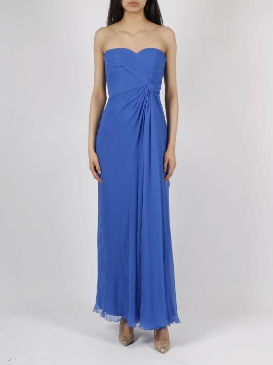 ALBERTA FERRETTI Organic Chiffon Long Dress In Blue Product Image
