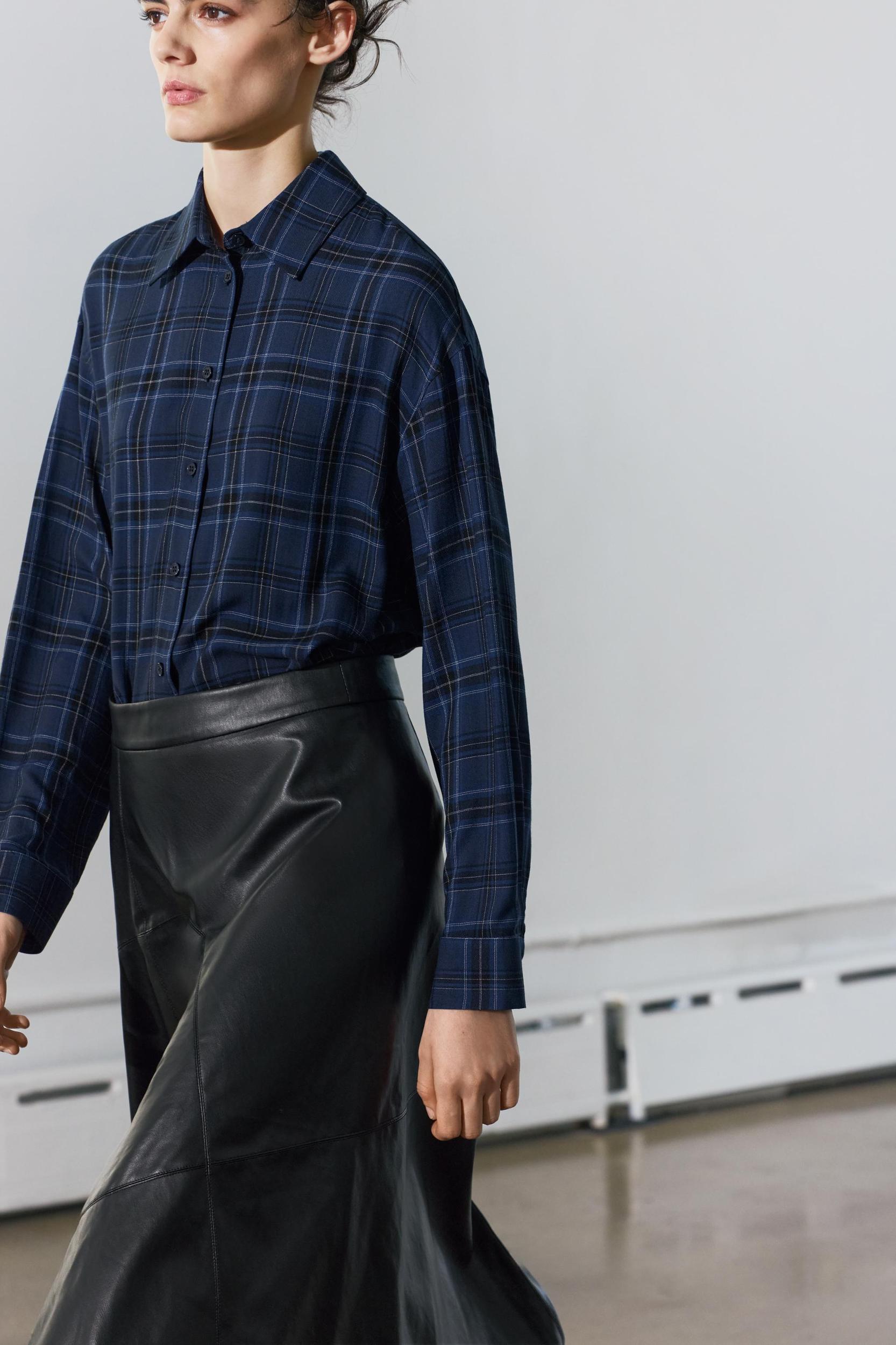 FAUX LEATHER ASYMMETRIC MIDI SKIRT ZW COLLECTION Product Image