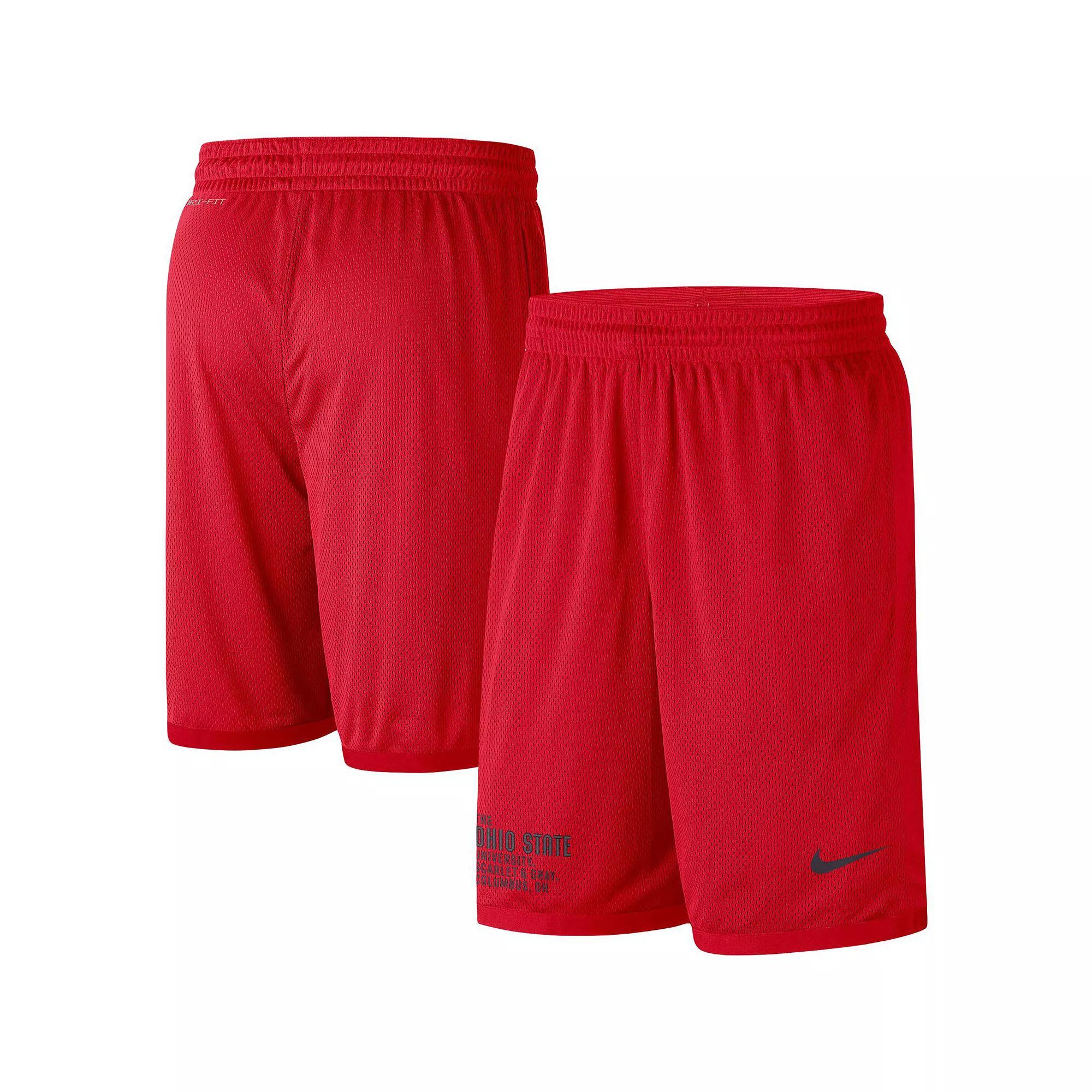 Men's Nike Scarlet Ohio State Buckeyes Performance Mesh Shorts, Size: Medium, Red Product Image