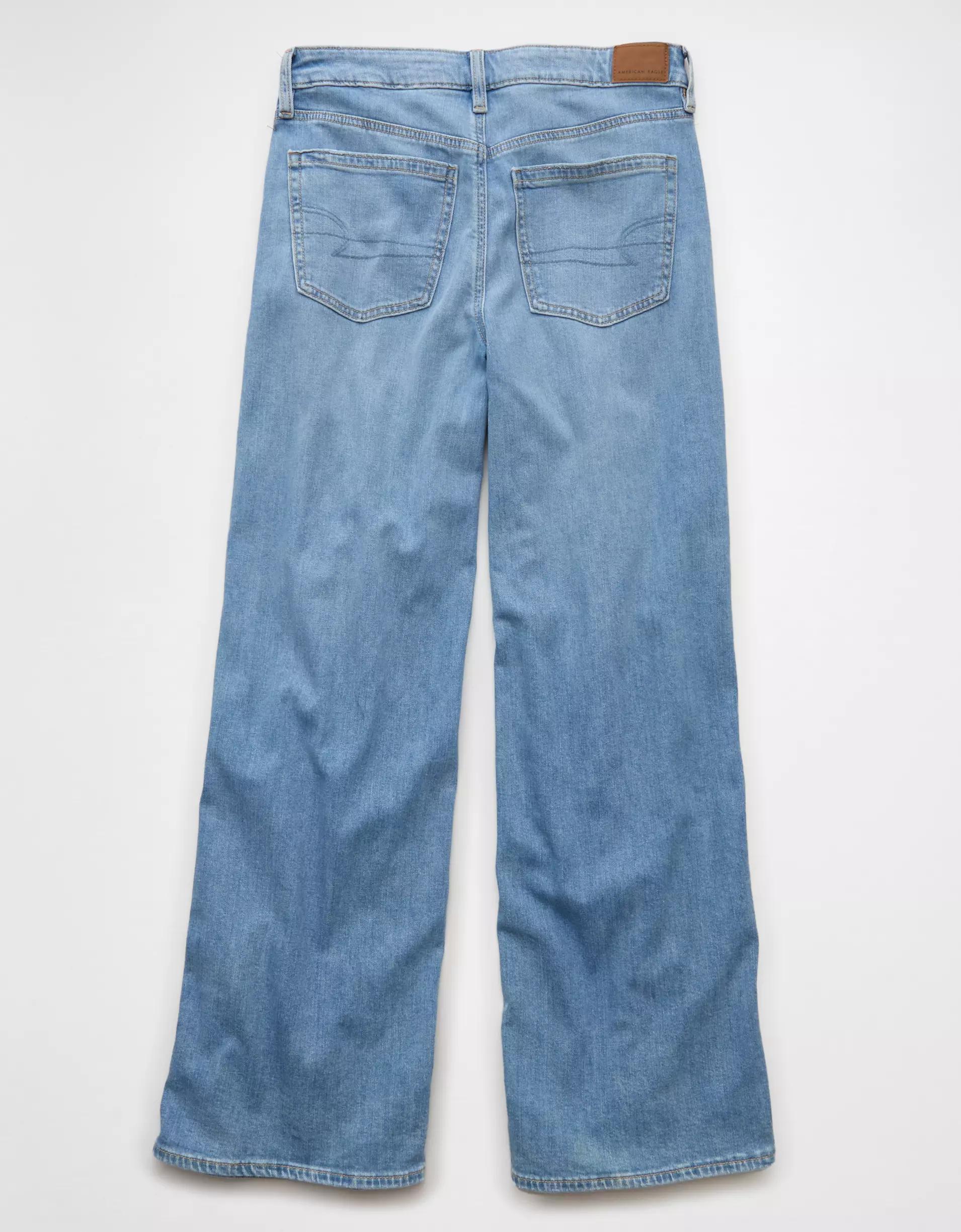 AE Dreamy Drape Stretch Ripped Low-Rise Baggy Wide-Leg Jean Product Image