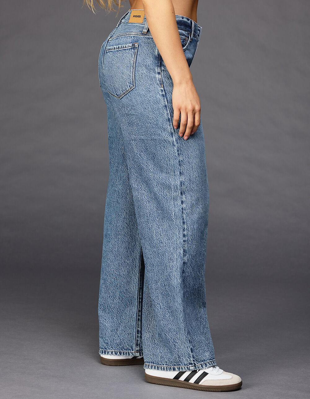 RSQ Womens Mid Rise Wide Leg Jeans - MED BLAST Product Image