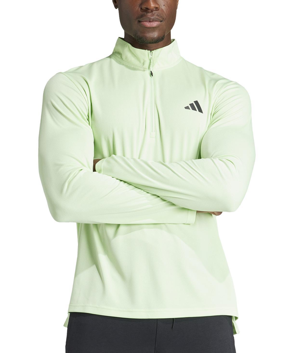 Men's adidas Train Essentials Quarter-Zip Pullover, Size: Medium, Medium Gray Grey Product Image
