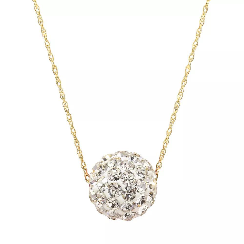 14K Gold White Crystal Necklace, Women's, Size: 18" Product Image