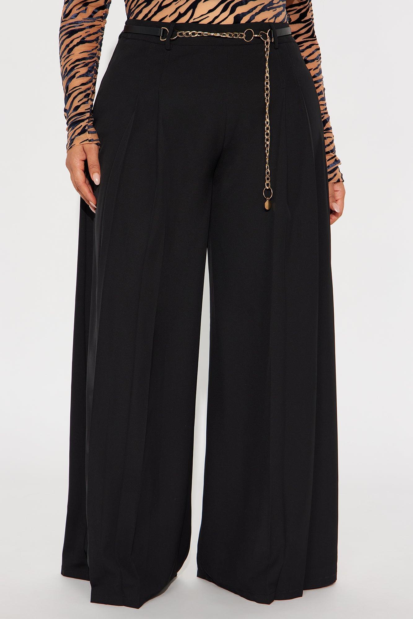 Kaline Belted Wide Leg Pant - Black Product Image