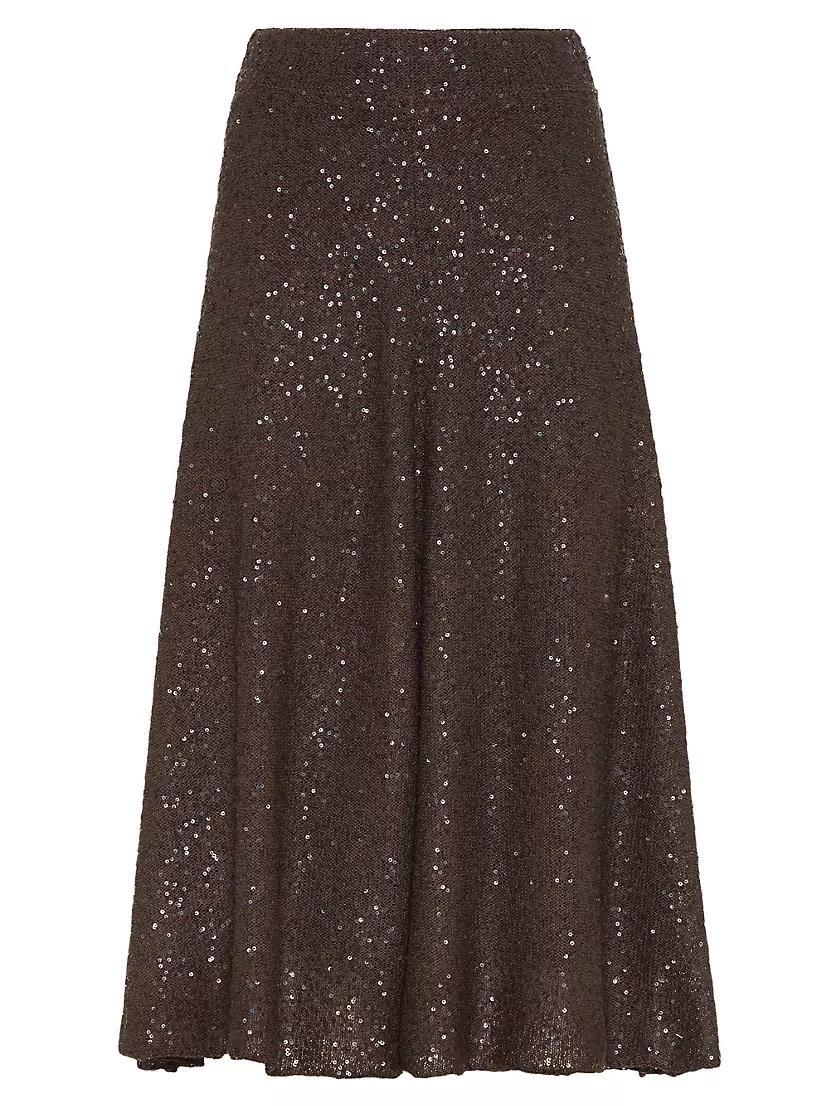Linen, Cashmere and Silk Dazzling Texture Knit Skirt Product Image