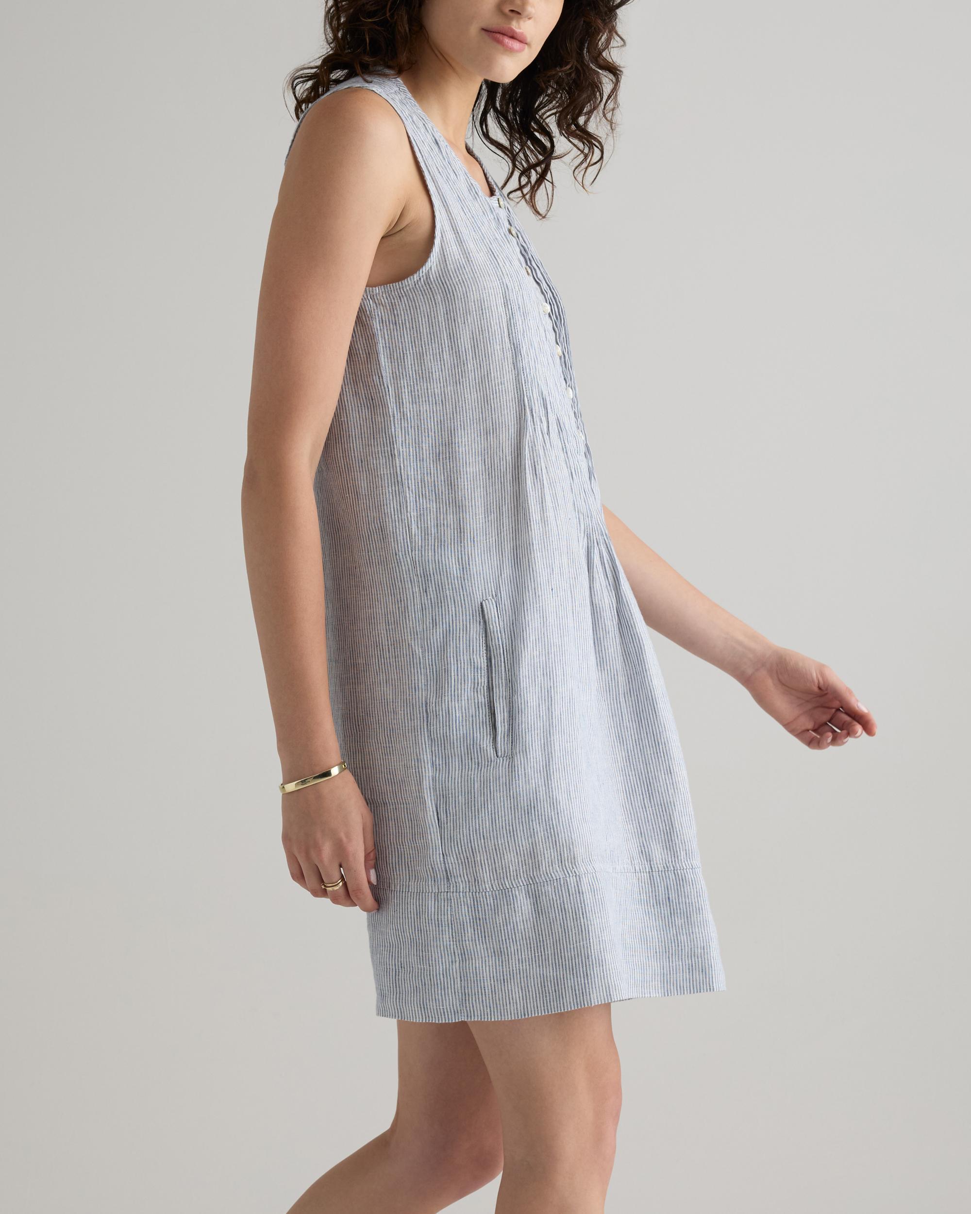 Quince | Women's 100% European Linen Sleeveless Swing Dress Product Image