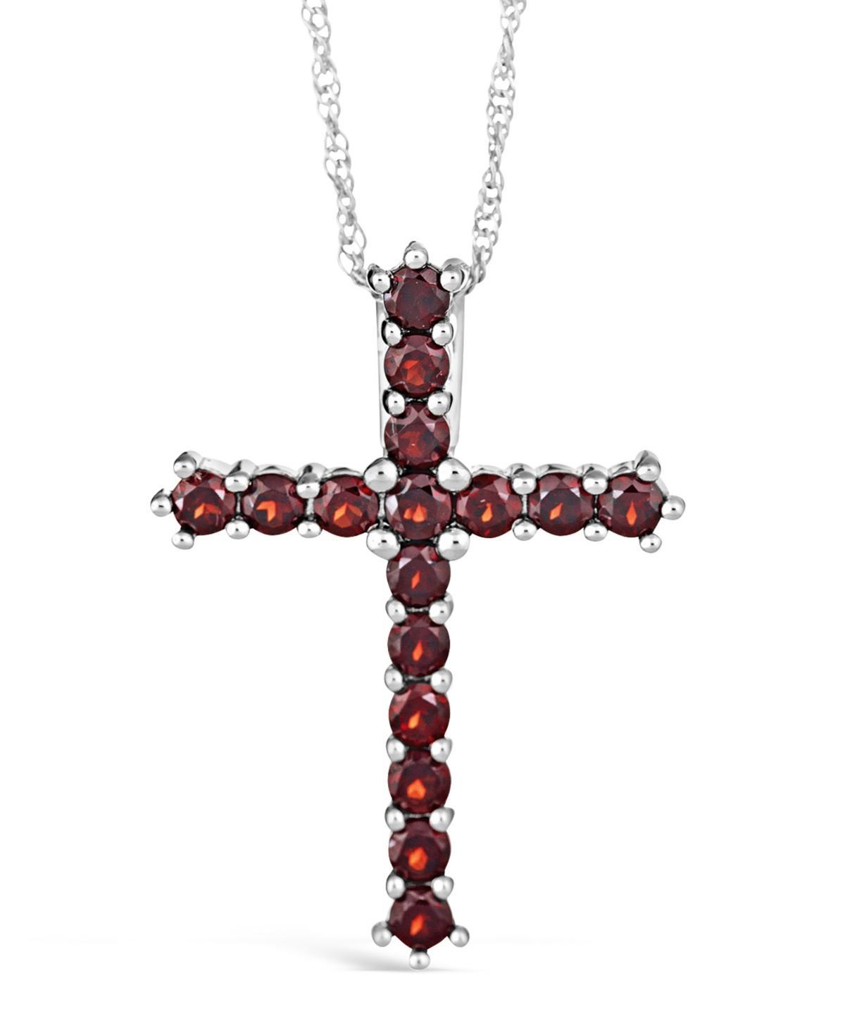 Celebration Gems Sterling Silver Citrine Cross Pendant, Women's, Size: 18", Orange Product Image