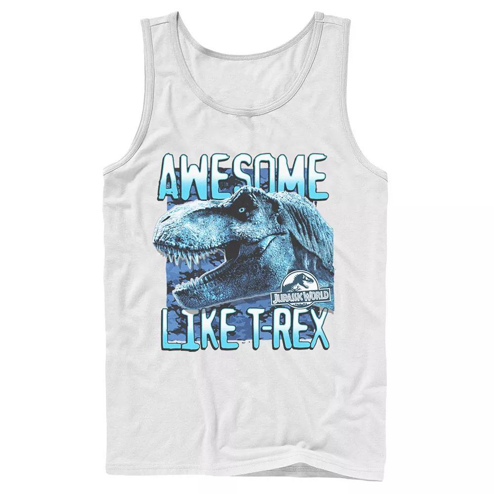 Men's Jurassic World Two Awesme Lke T-Rex Tank Top, Size: Large, White Product Image