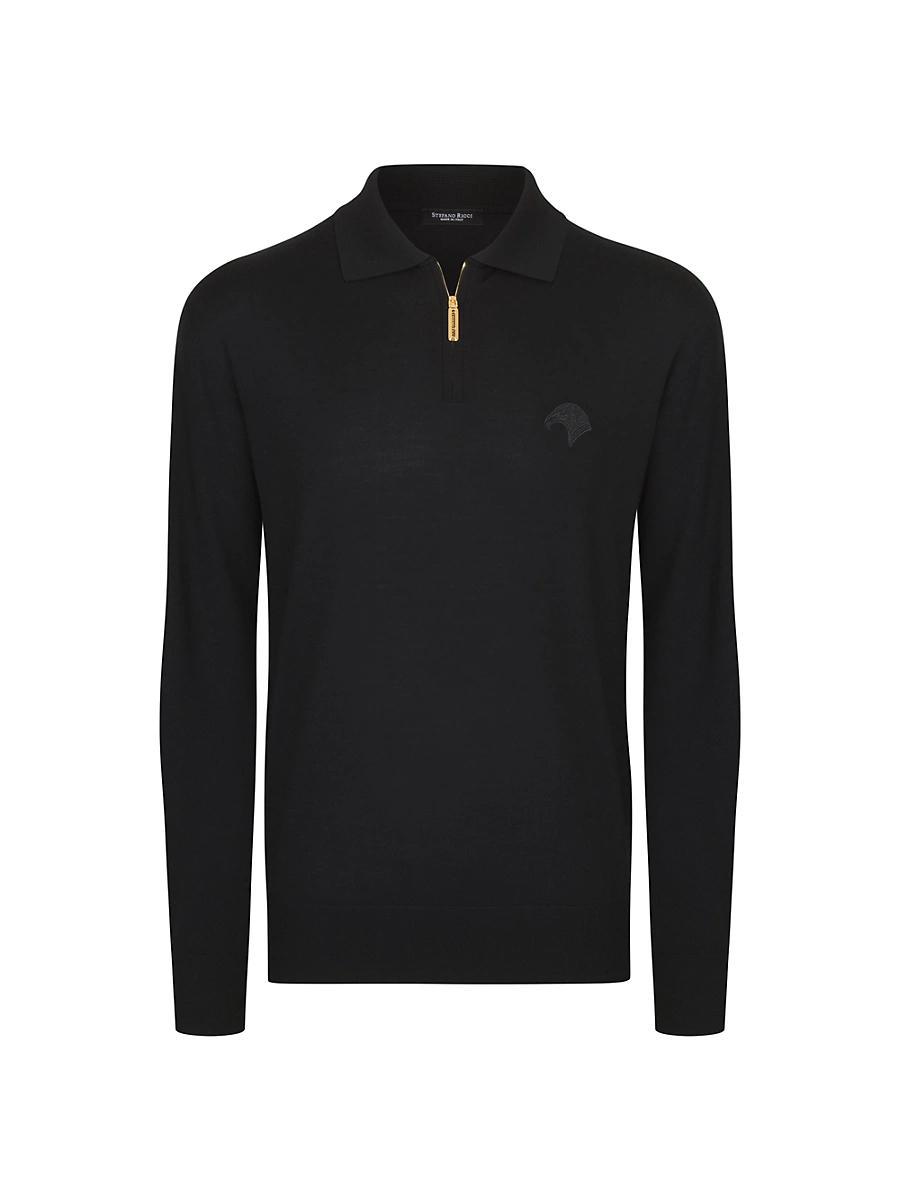 Mens Zip Polo Shirt Product Image