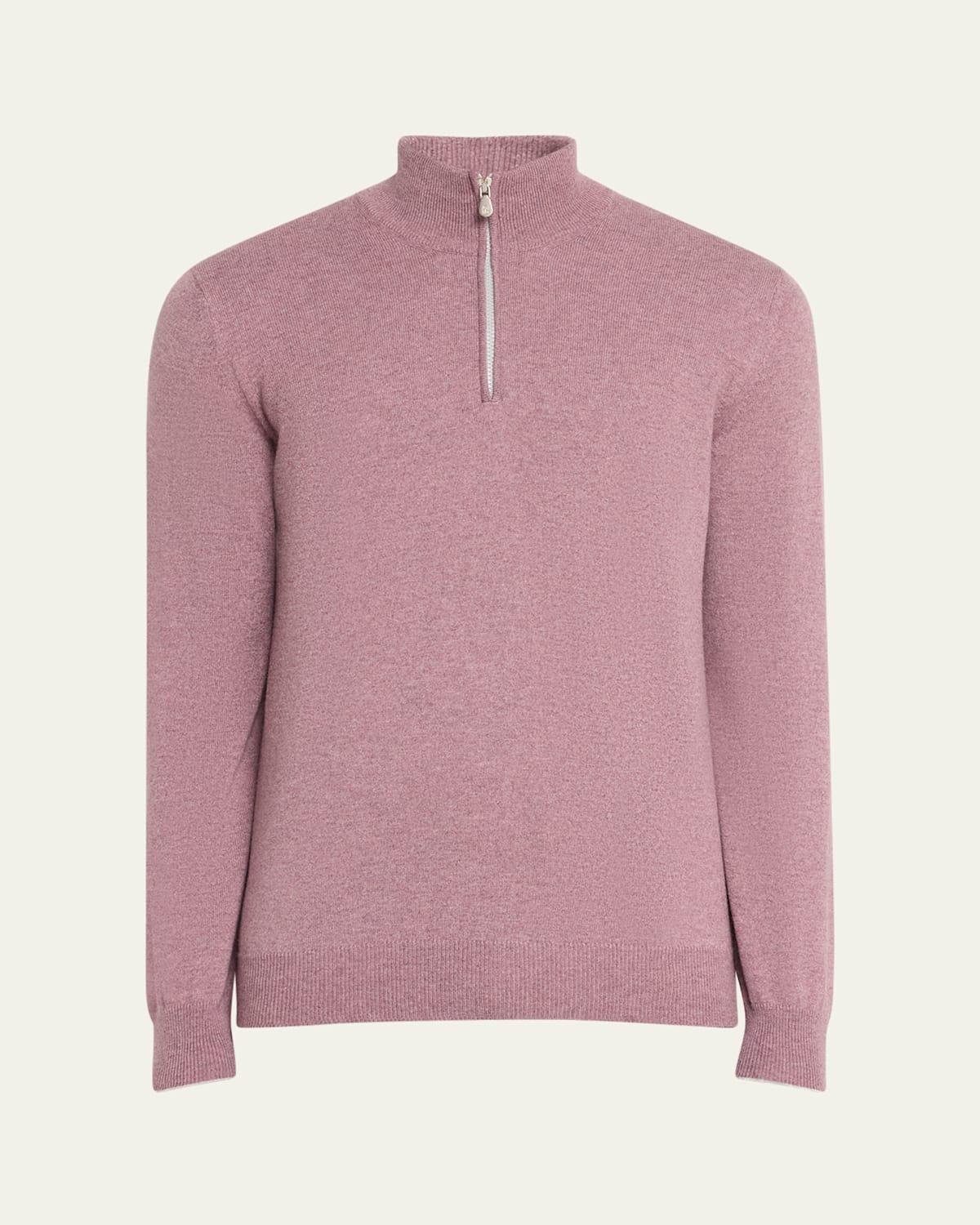 Mens Cashmere Quarter-Zip Sweater Product Image