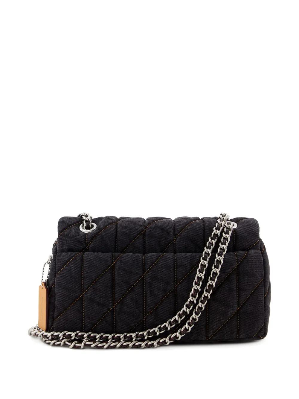COACH Tabby 20 Logo Plaque Quilted Shoulder Bag In Black Product Image