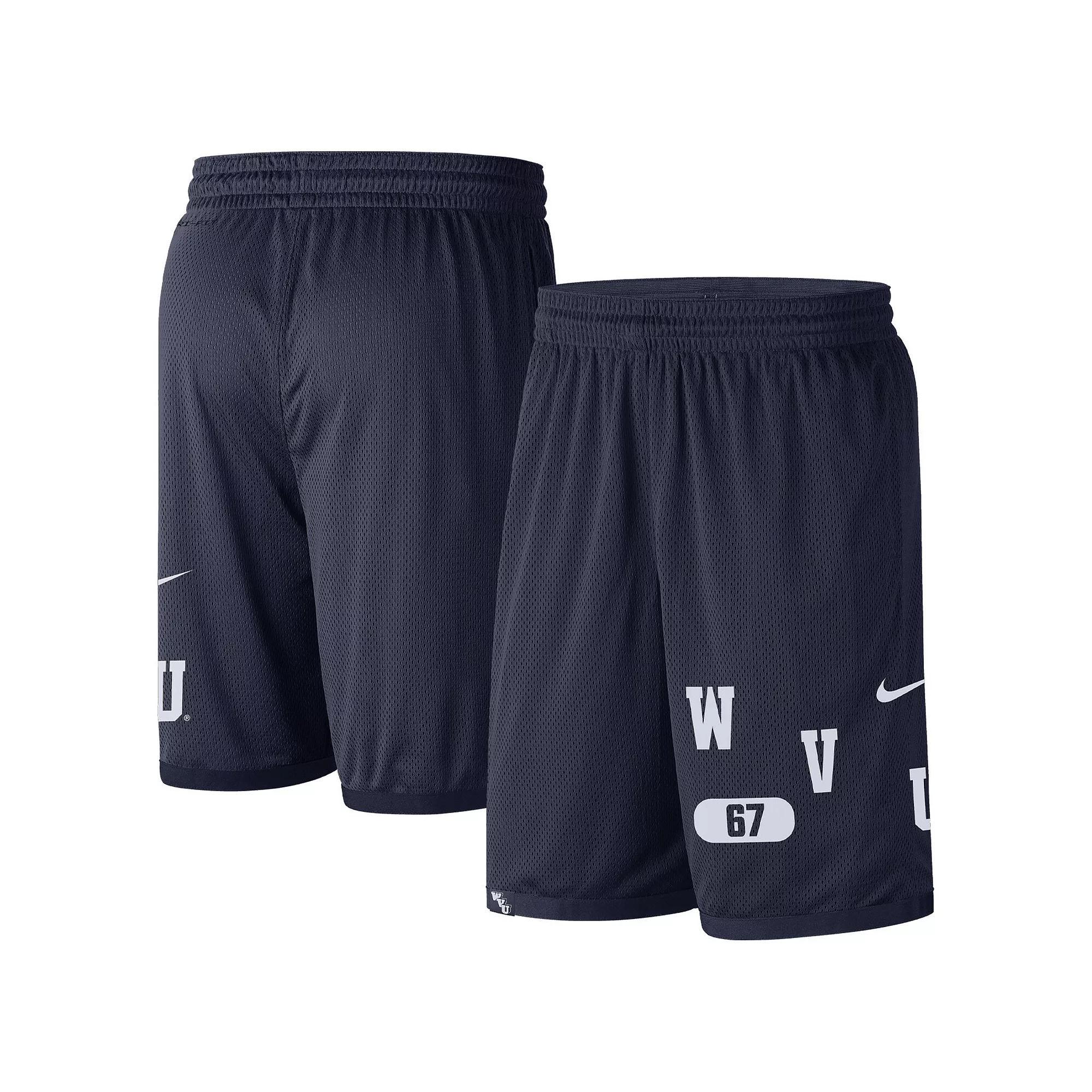 Men's Nike Navy West Virginia Mountaineers Wordmark Performance Shorts, Size: Small, Blue Product Image