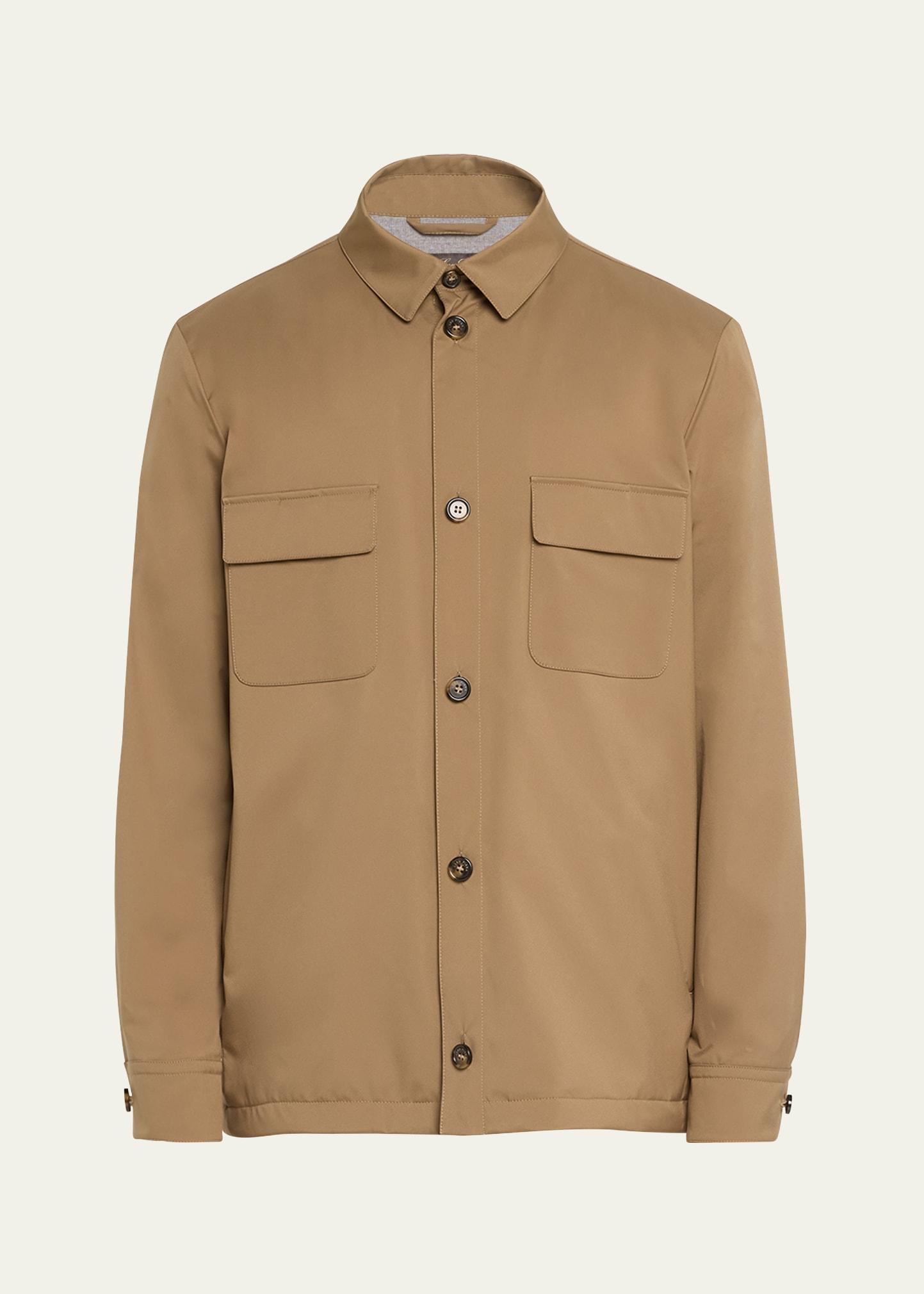 Mens Spread Collar Knit Overshirt Product Image