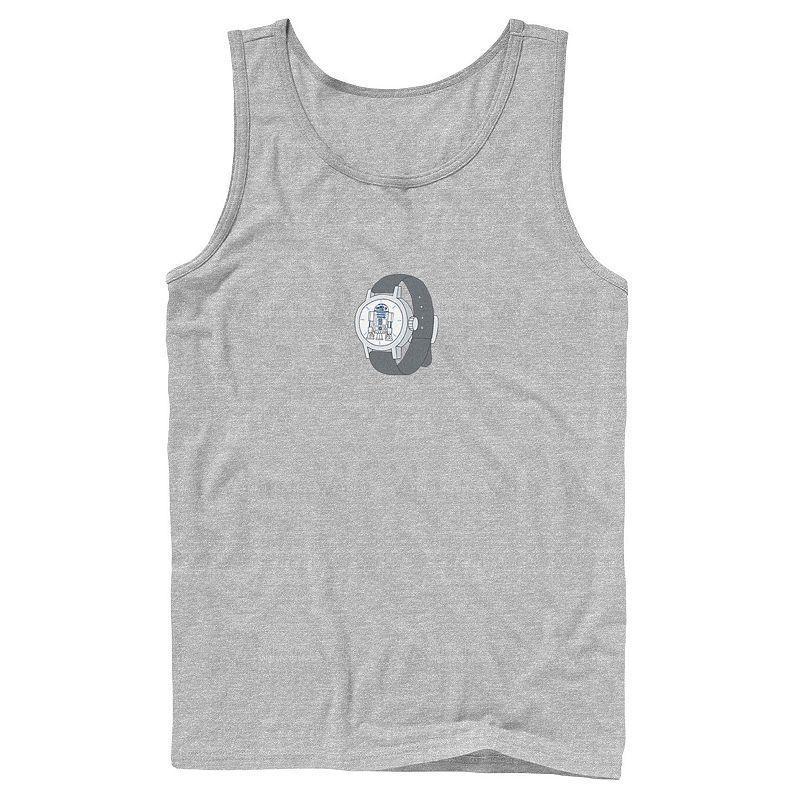 Mens Star Wars R2-D2 Watch Left Chest Tank Top Athletic Grey Product Image
