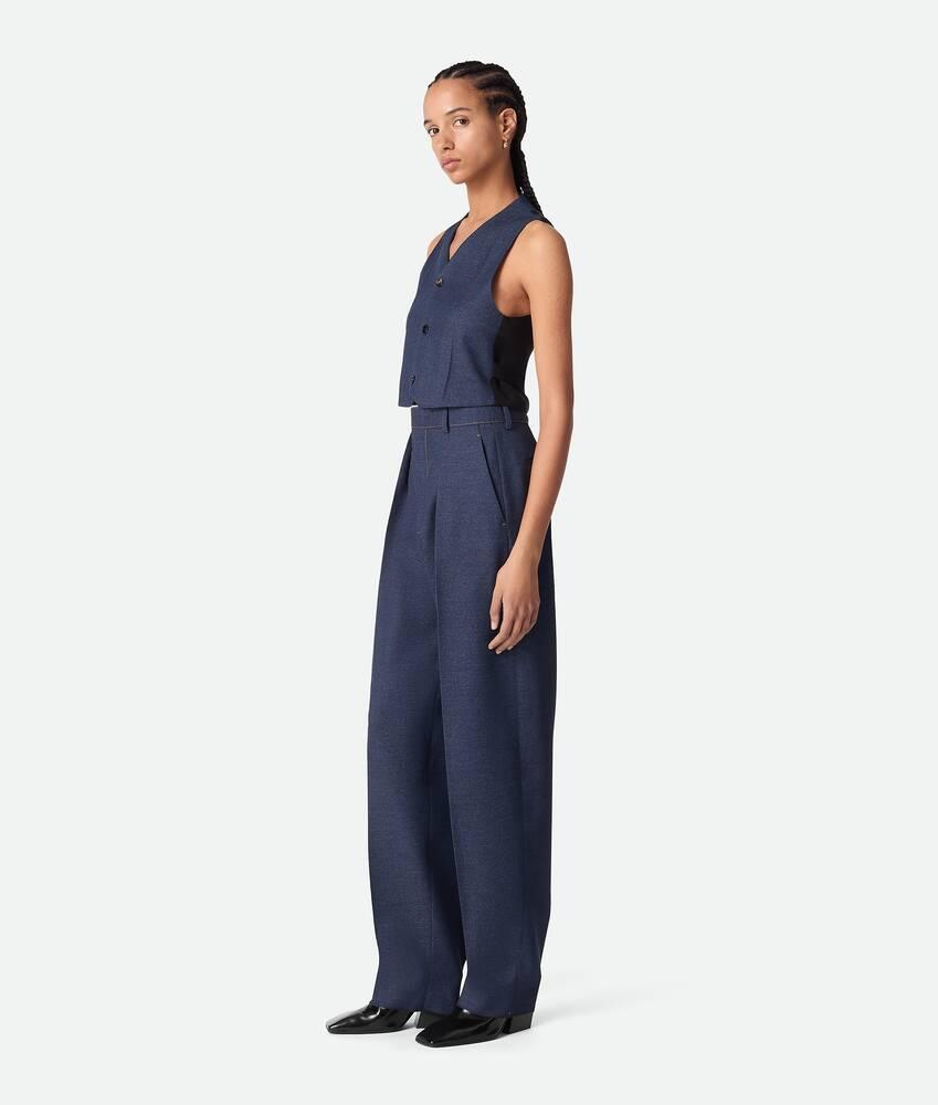 Women's Melange Wool Pants in Dark indigo Product Image