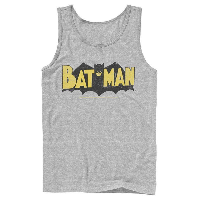 Men's DC Comics Batman Large Block Text Logo Tank Top, Size: Small, Grey Product Image