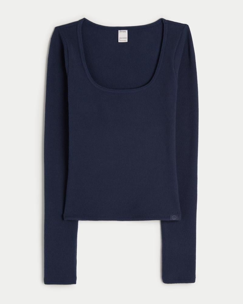 Gilly Hicks Waffle Wide-Neck Top Product Image