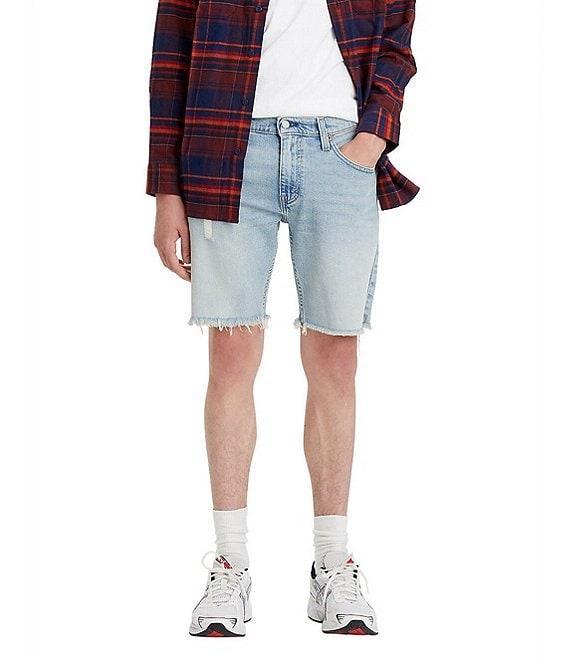 Levi's® 412 Slim Fit 9#double; Inseam Raw Hem Denim Shorts Product Image