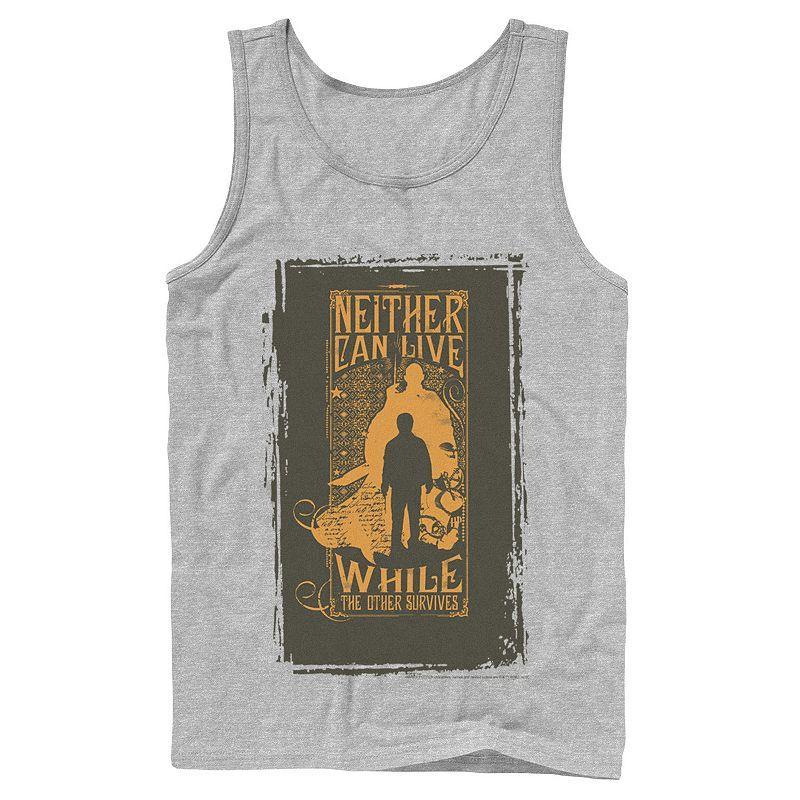 Mens Harry Potter Neither Can Live While The Other Survives Quote Tank Top Athletic Grey Product Image