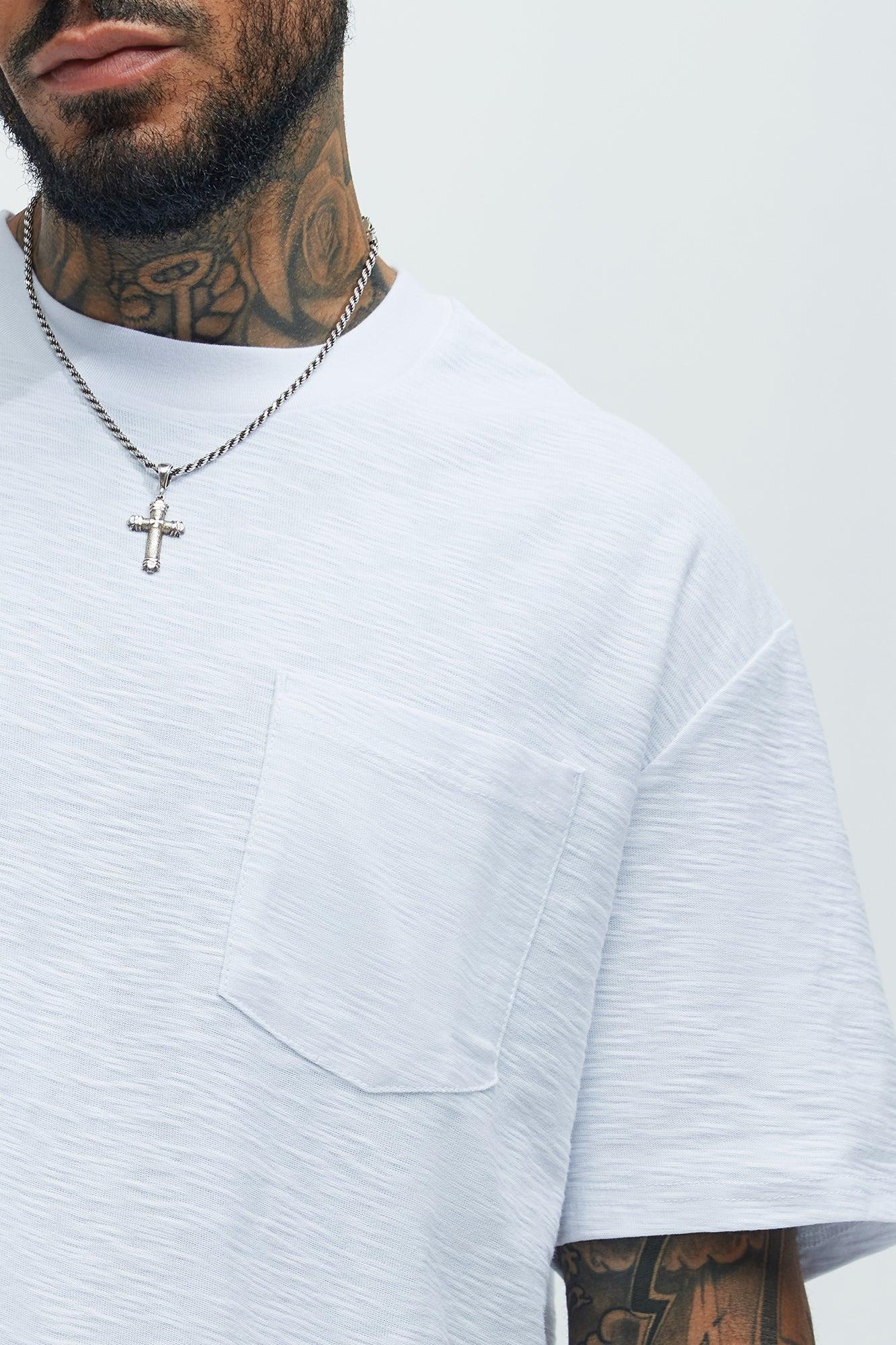 Asher Slub Texture Pocket Tee - White Product Image