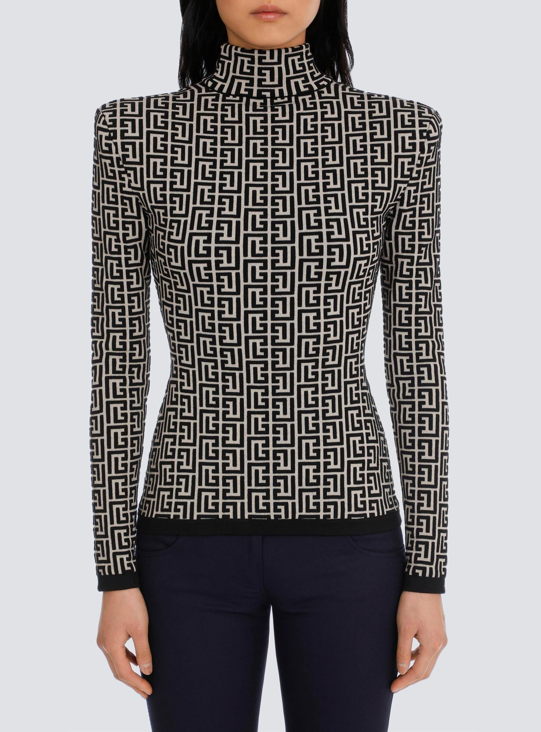 Knit sweater with Balmain monogram Product Image