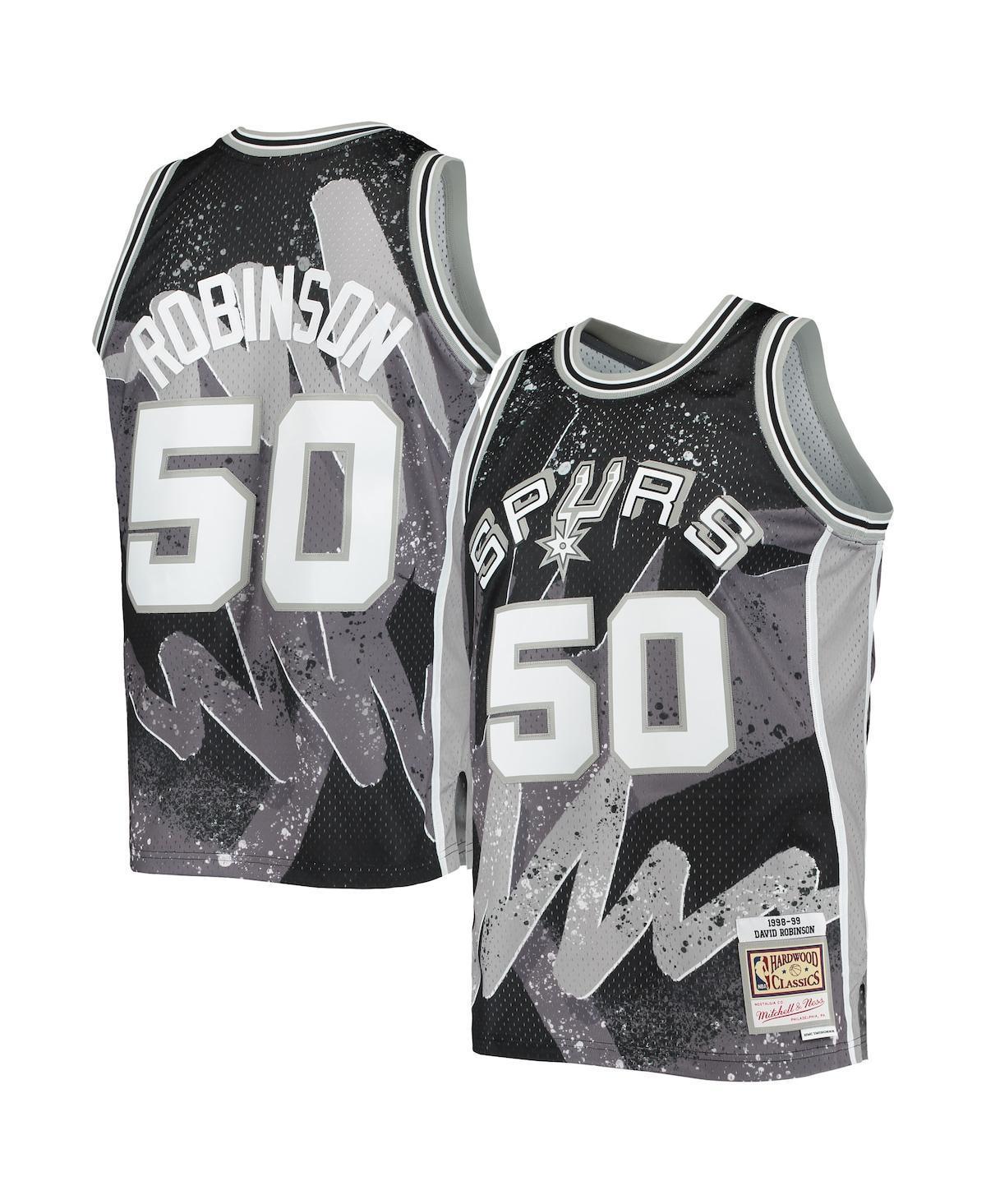 Men's Mitchell & Ness David Robinson Black San Antonio Spurs Hardwood Classics 1998-99 Hyper Hoops Swingman Jersey, Size: Large Product Image