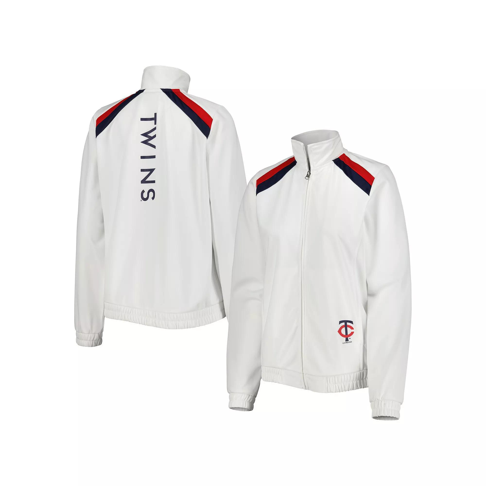 Women's G-III 4Her by Carl Banks White Minnesota Twins Red Flag Full-Zip Track Jacket, Size: 2XL Product Image