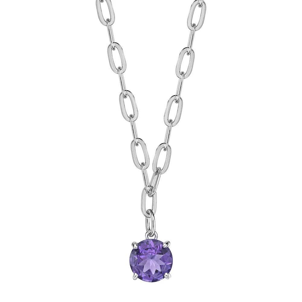 Gemminded Sterling Silver Amethyst Pendant Necklace, Women's, Size: 18" Product Image