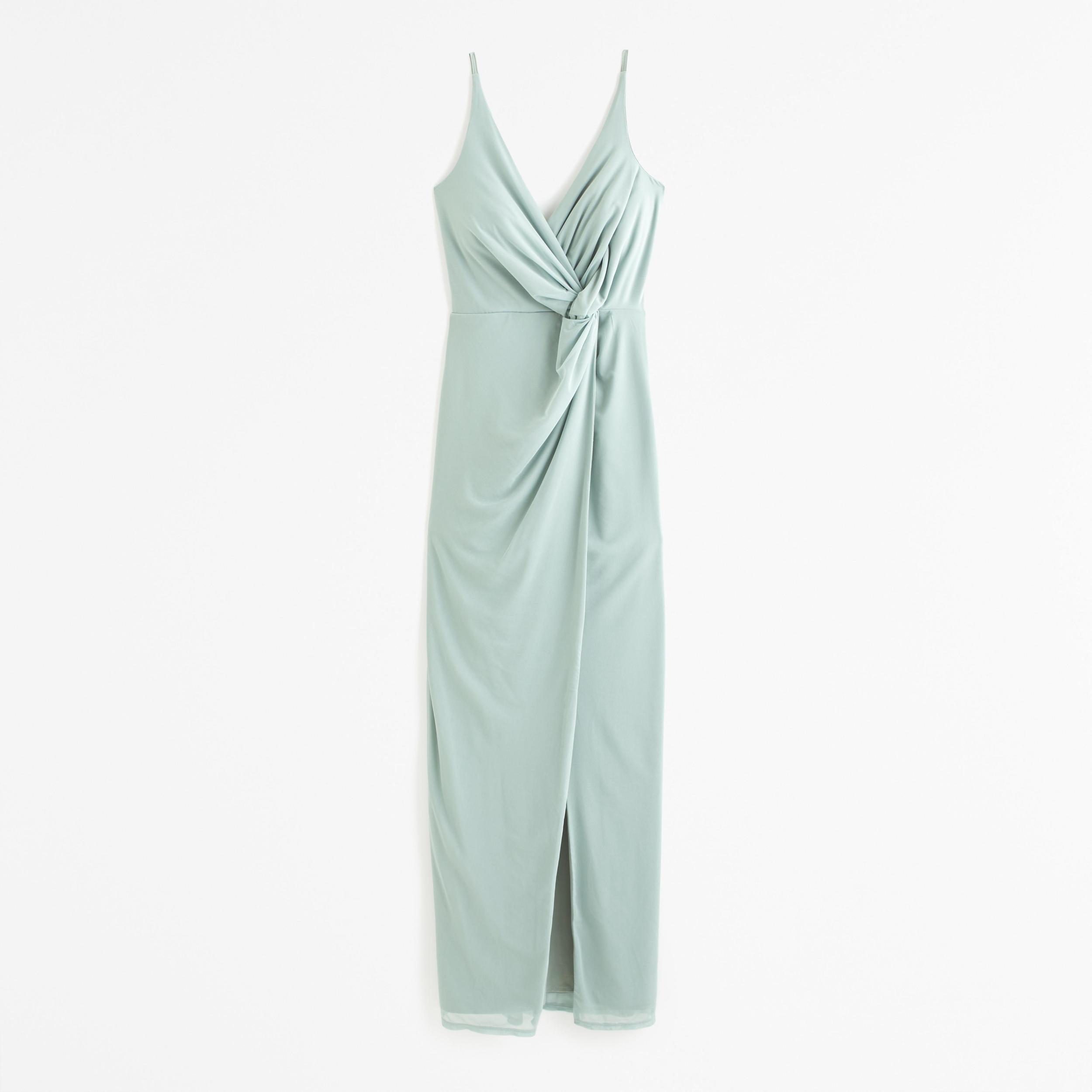 Mesh Twist Wrap Maxi Dress Product Image