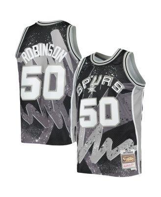 Men's Mitchell & Ness David Robinson Black San Antonio Spurs Hardwood Classics 1998-99 Hyper Hoops Swingman Jersey, Size: Large Product Image