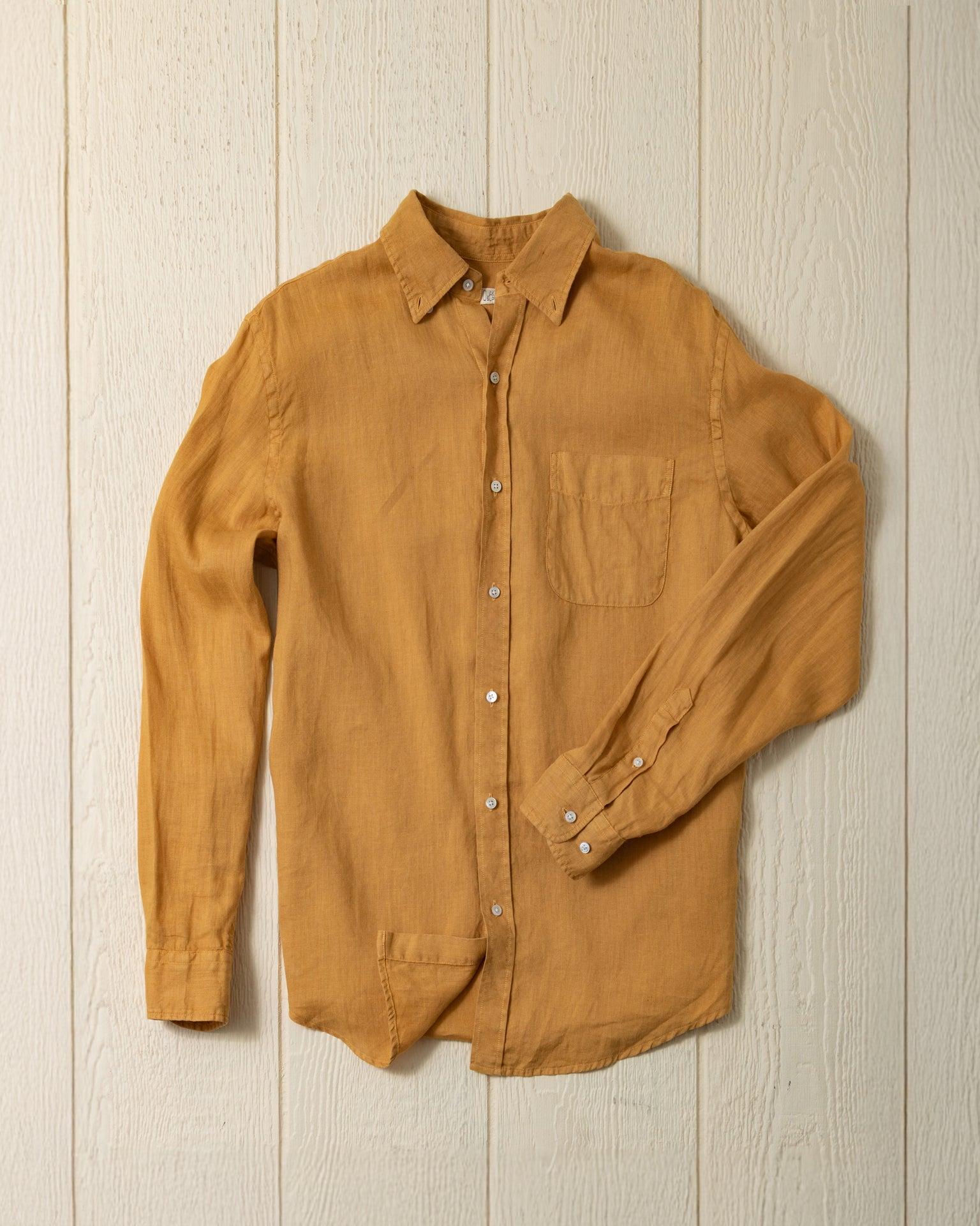 Garment Dyed Linen Shirt in British Khaki Product Image