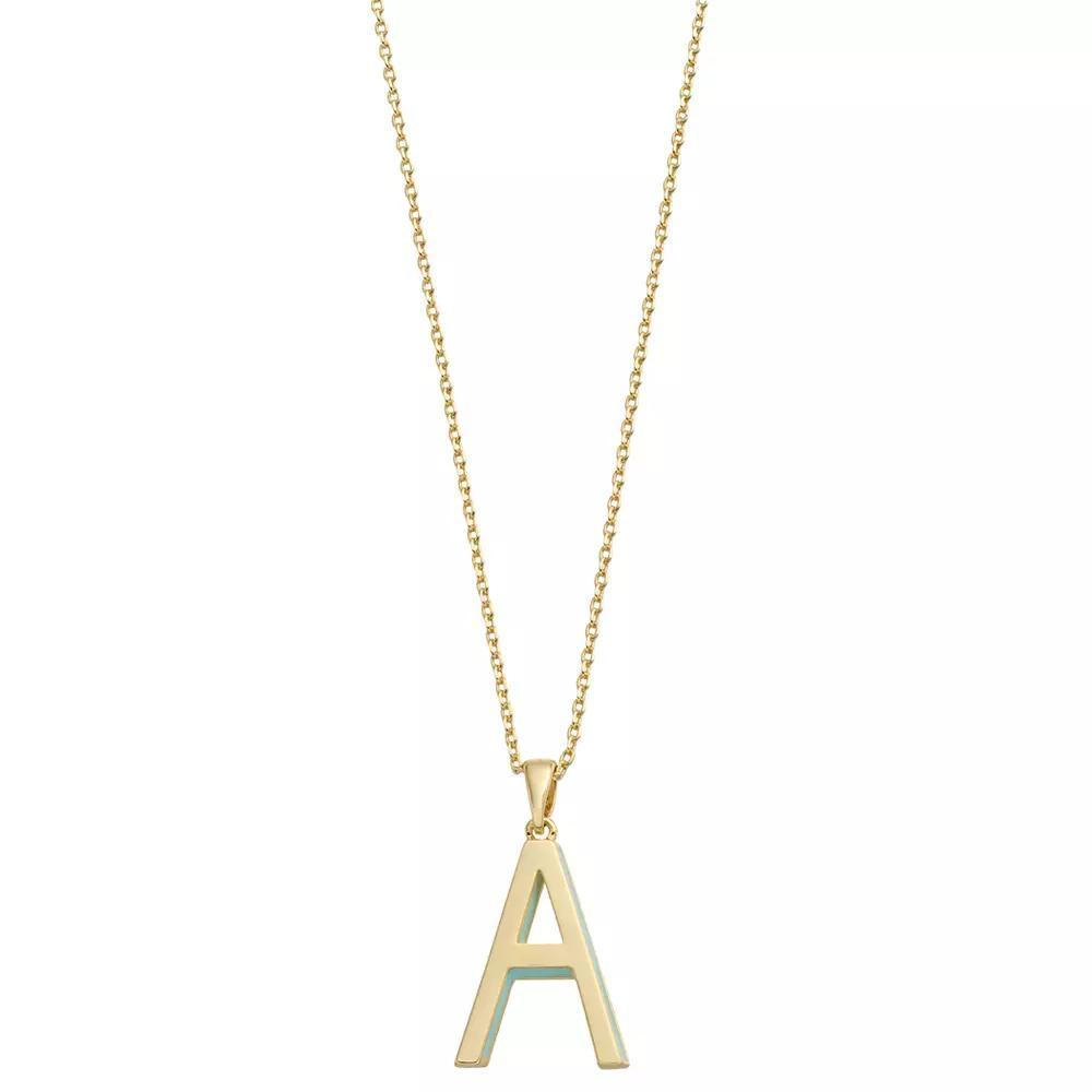 City Luxe Gold Tone Initial Charm Pendant Necklace, Womens Gold Tone A Product Image