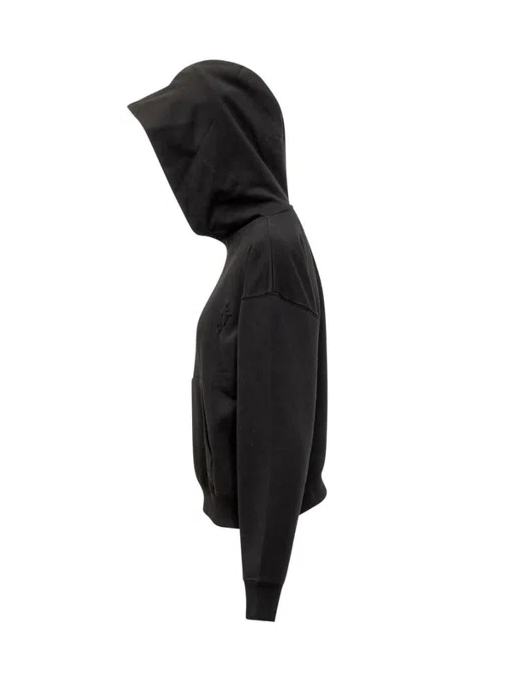 JW ANDERSON Cropped Logo Hoodie In Black Product Image