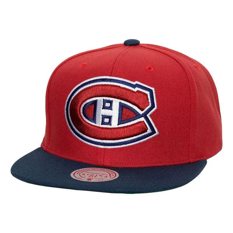 Men's Mitchell & Ness Red Montreal Canadiens Core Team Ground 2.0 Snapback Hat, Cnd Red Product Image