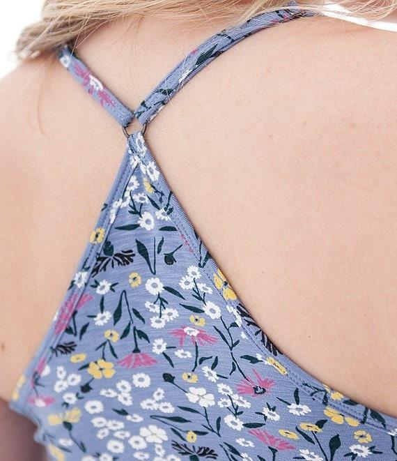 Aventura Linden Floral Slub Knit Jersey Scoop Neck Strappy Y-Back Tank Top Product Image