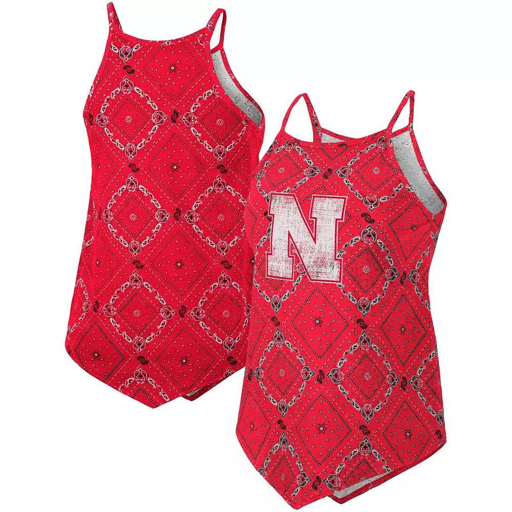 Women's Colosseum x Wrangler Scarlet Nebraska Huskers Bandana Tank Top, Size: Medium, Red Product Image