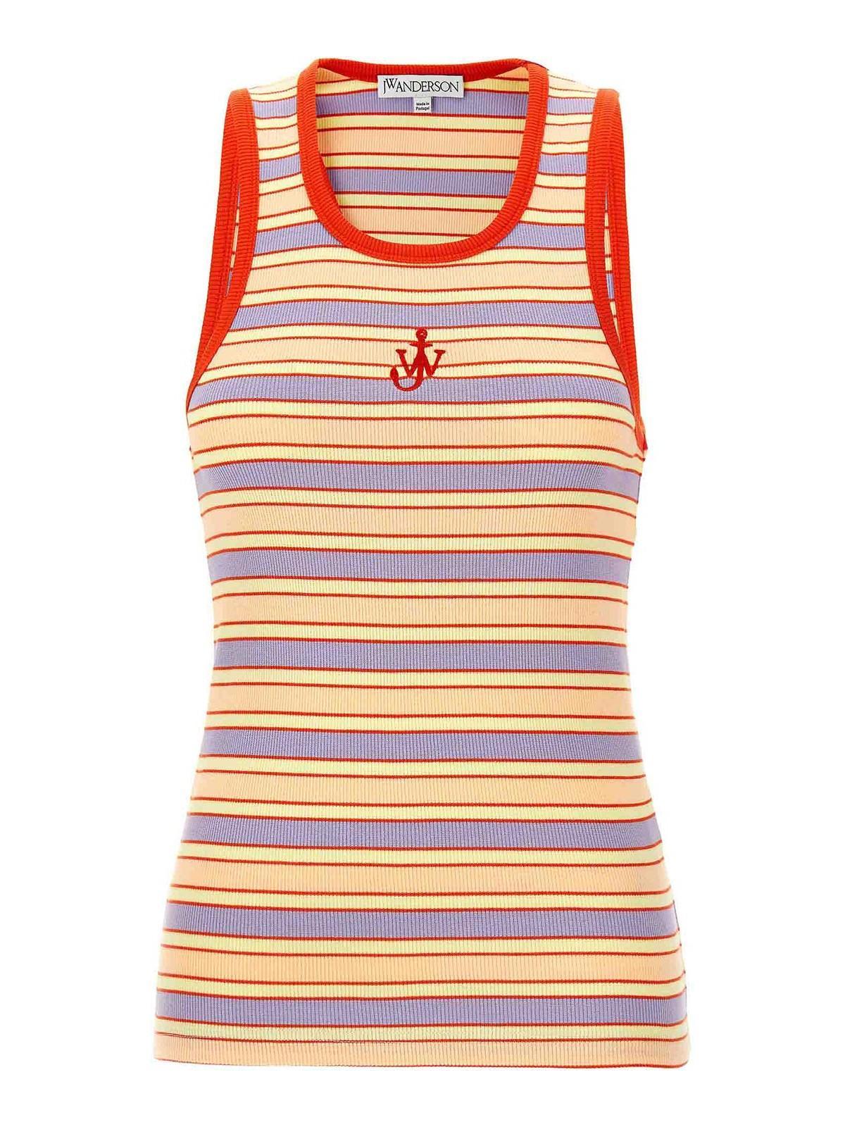 JW ANDERSON Logo Ribbed Tank Top Tops Multicolor Product Image