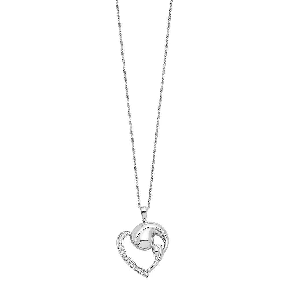 Alyson Layne 10k White Gold Pear Shape Gemstone Diamond Accent Pendant Necklace, Women's, Size: 18", London Blue Topaz Product Image