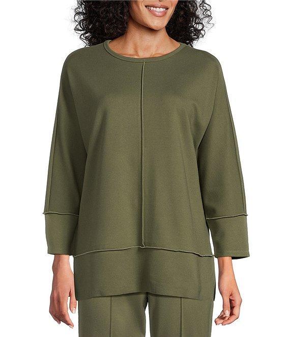 Jones New York Serenity Knit 3/4 Dolman Sleeve Seam Detail Tunic Product Image